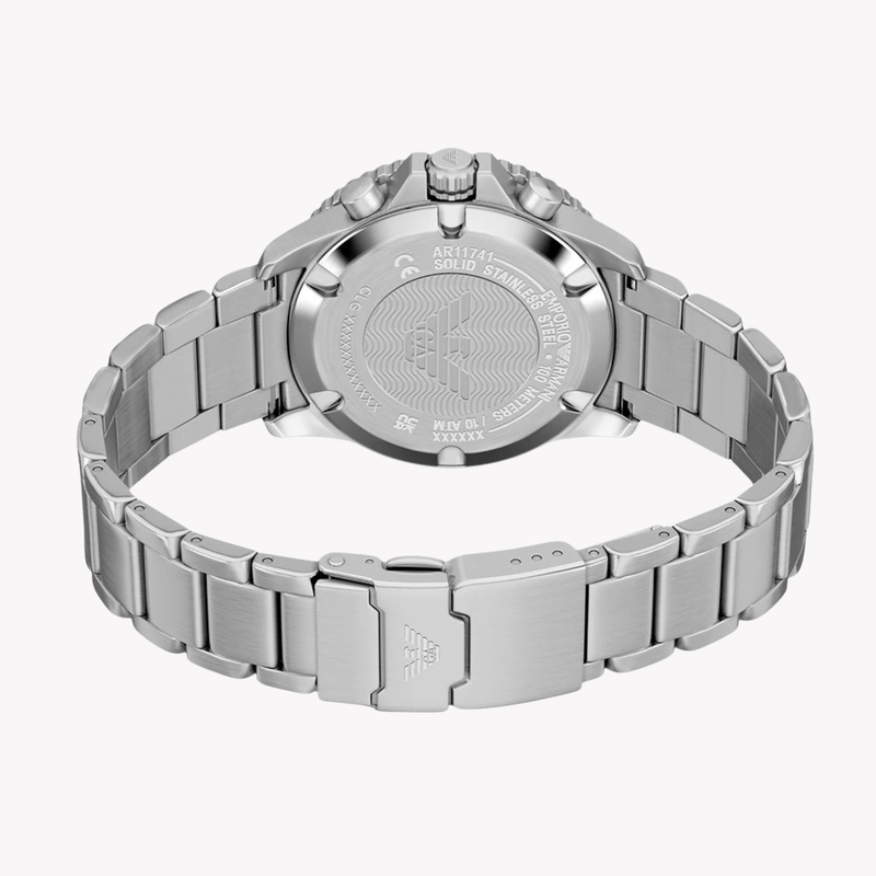 Emporio Armani Men's Silver Watch, Green Dial | AR11741