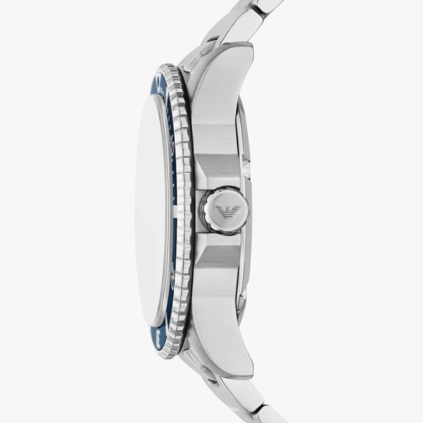 Emporio Armani Men's Silver Watch, Blue Dial | AR11697