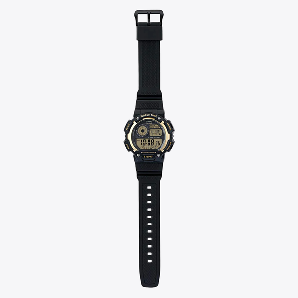 Montre Casio pour homme en résine noire, cadran noir | AE 1400WH-9AVDF
