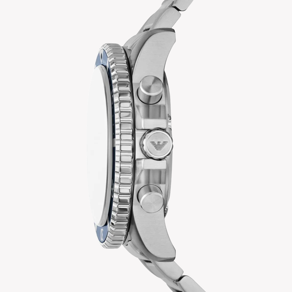 Emporio Armani Men's Silver Watch, Blue Dial | AR11681