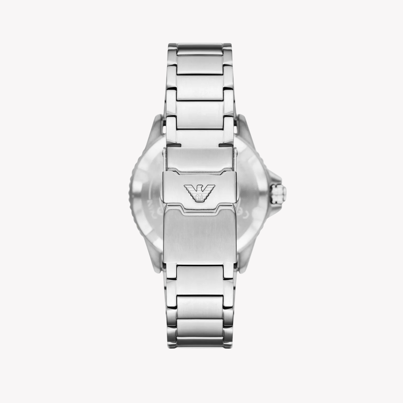 Emporio Armani Men's Silver Watch, Blue Dial | AR11697