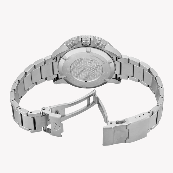 Emporio Armani Men's Silver Watch, Blue Dial | AR11681