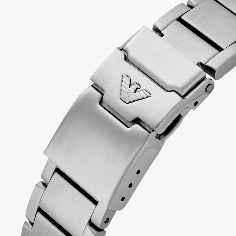 Emporio Armani Men's Silver Watch, Blue Dial | AR11681