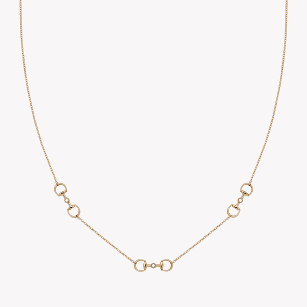Gucci Women's Rose Gold Necklace, Horsebit Diamond Pendant | YBB837596001