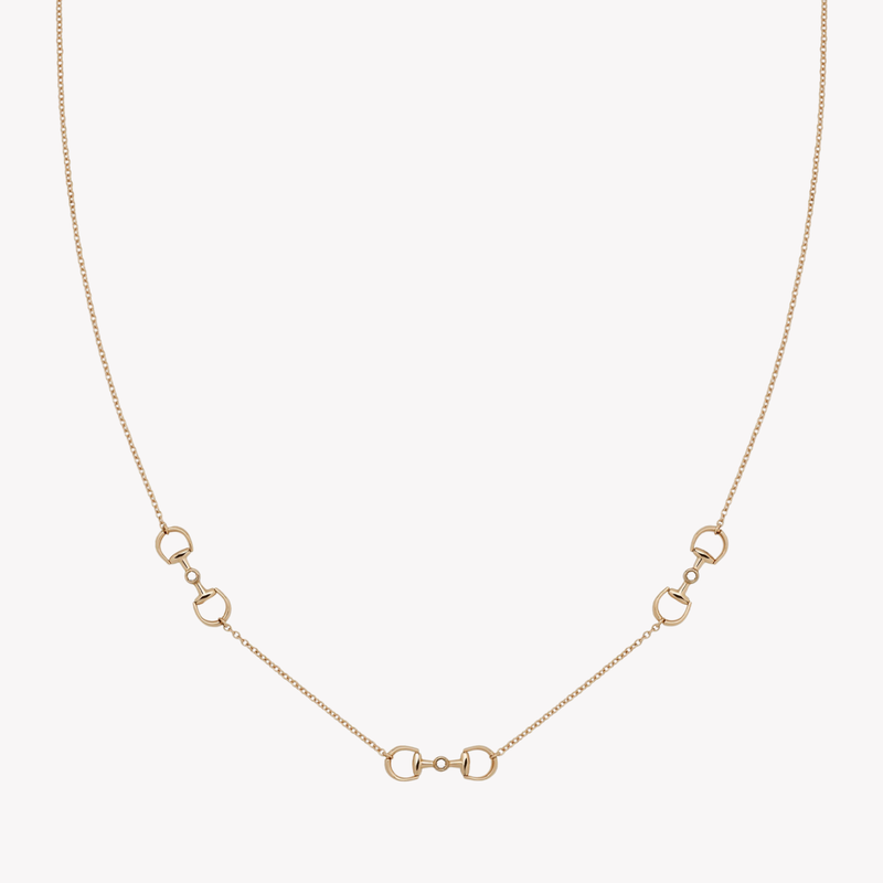 Gucci Women's Rose Gold Necklace, Horsebit Diamond Pendant | YBB837596001