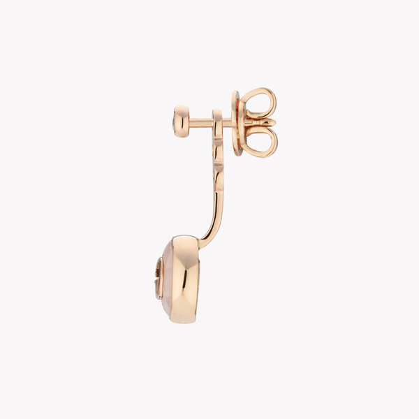 Gucci Women's Rose Gold & Pink Earrings, Diamond & Pink Opal Interlocking G | YBD831463001