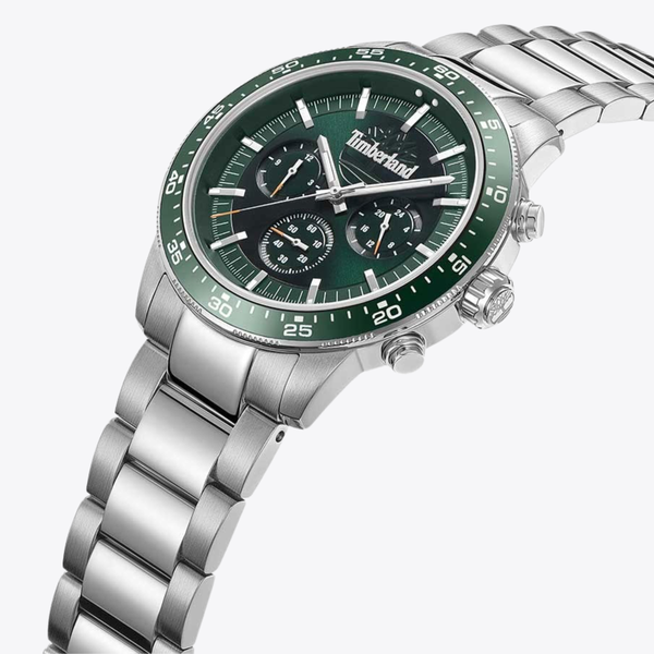 Timberland Men's Silver Watch, Green Dial | TDWGK0041301