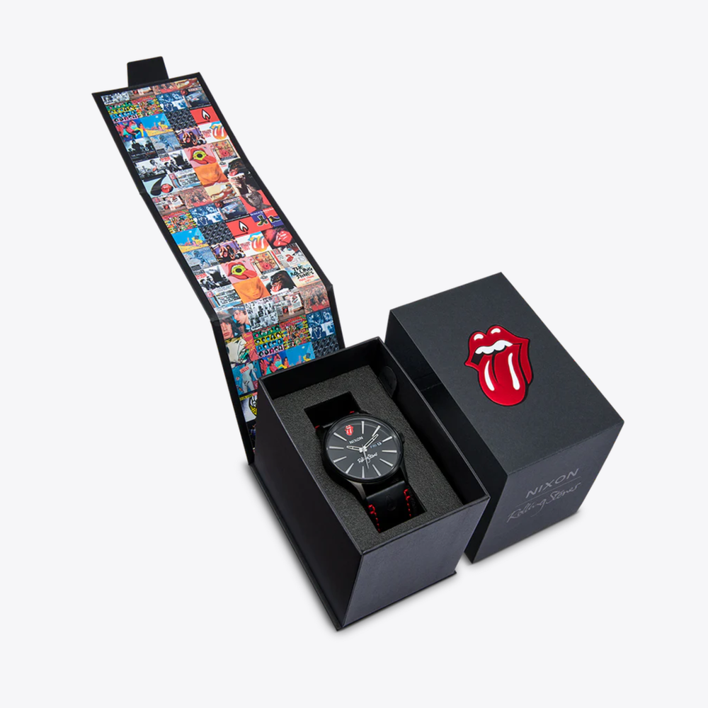 Nixon Men's Black Watch, Black Dial with Rolling Stones Logo | A1354-001