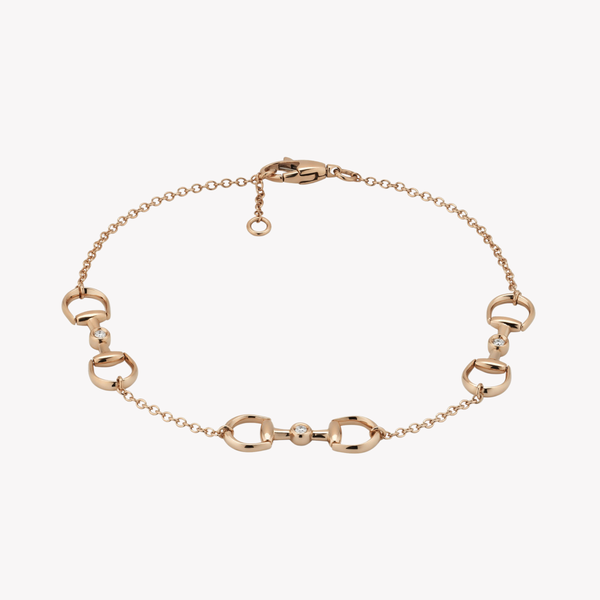 Gucci Women's Rose Gold Bracelet, Diamond Horsebit | YBA837594001