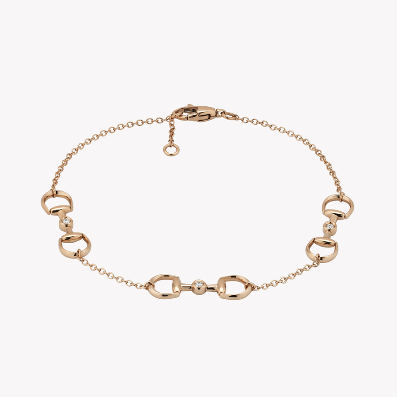 Gucci Women's Rose Gold Bracelet, Diamond Horsebit | YBA837594001