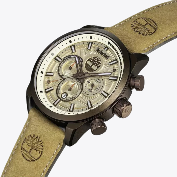 Timberland Men's Brown Watch, Beige Dial | TDWGQ00949X1