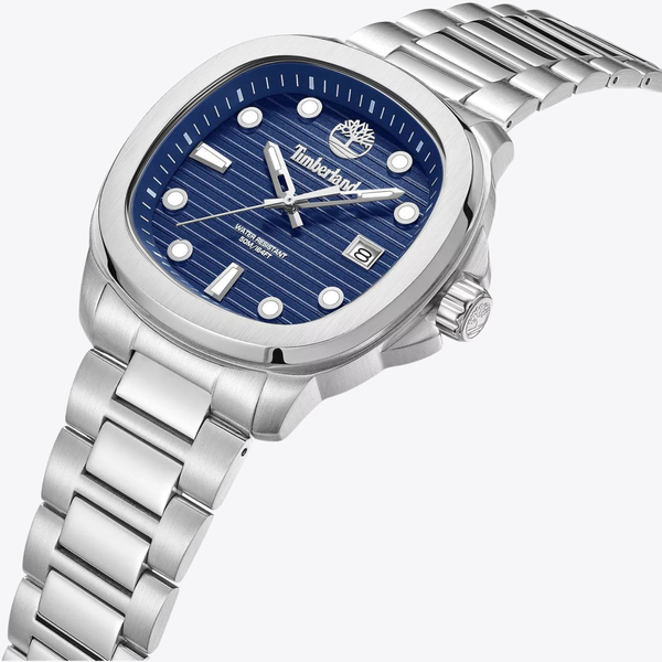 Timberland Men's Silver Watch, Blue Dial | TDWGH0083303
