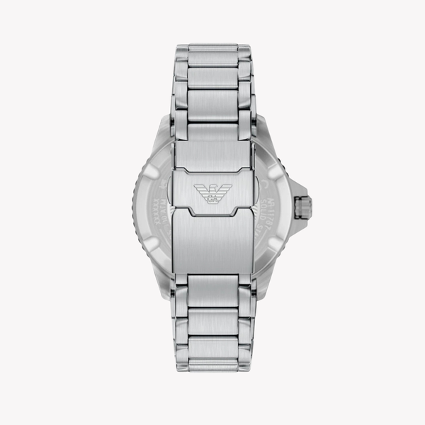 Emporio Armani Men's Silver Watch, Black Sunray Dial | AR11787