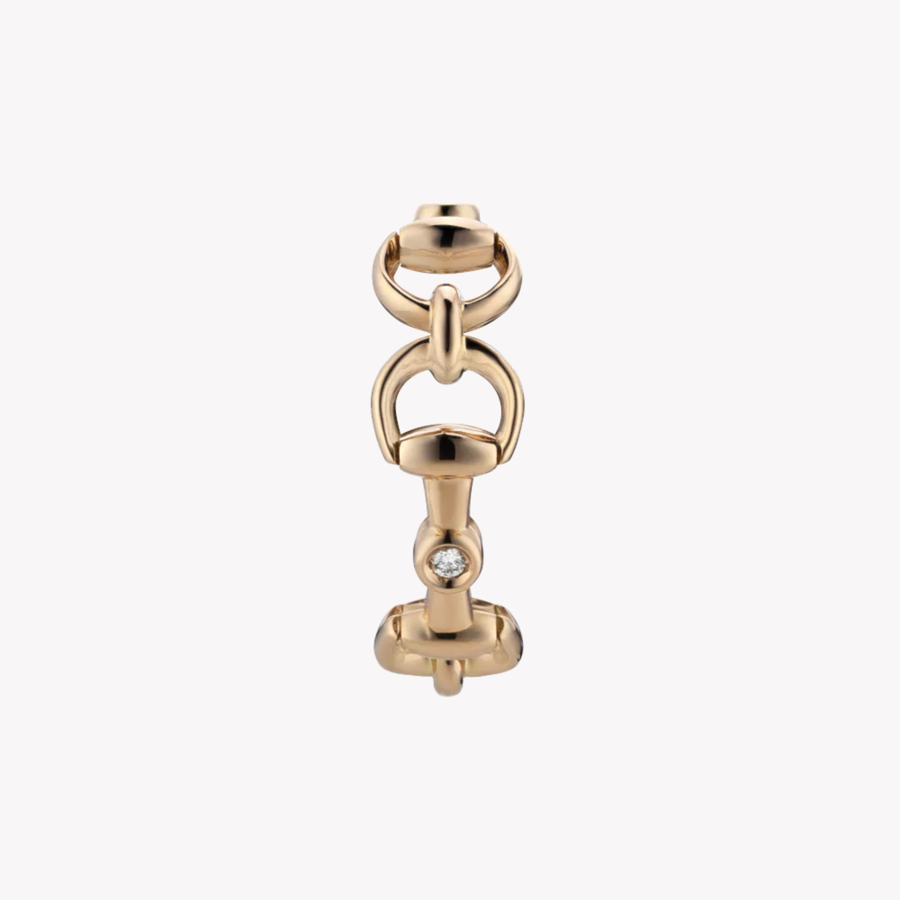 Gucci Women's Rose Gold Ring, Horsebit Diamond Detail | YBC837587001