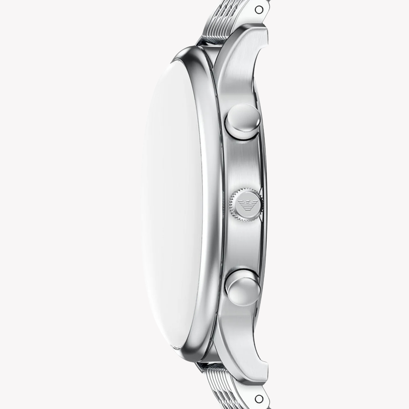 Emporio Armani Men's Silver Watch, Black Dial | AR11772