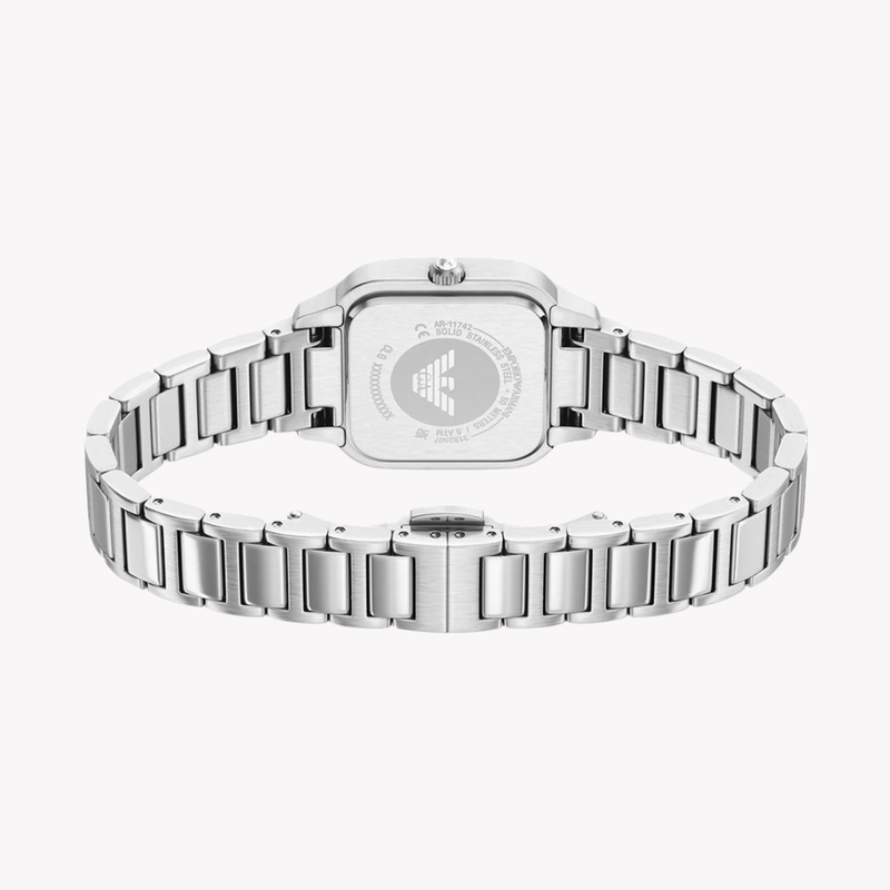 Emporio Armani Women's Silver Watch, White Mother Of Pearl Dial | AR11742