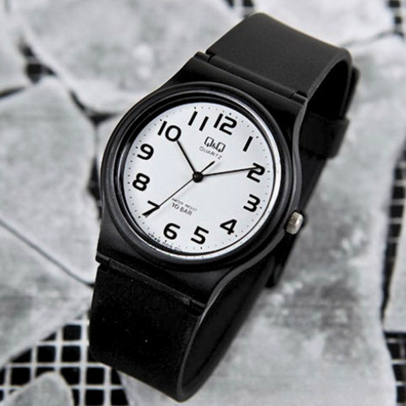 Q&Q Men's Black Men's Watch, White Dial| VP46J005Y
