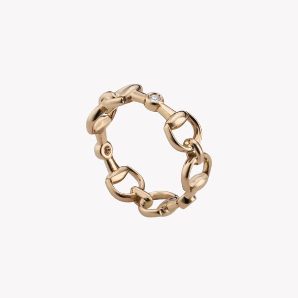 Gucci Women's Rose Gold Ring, Horsebit Diamond Detail | YBC837587001