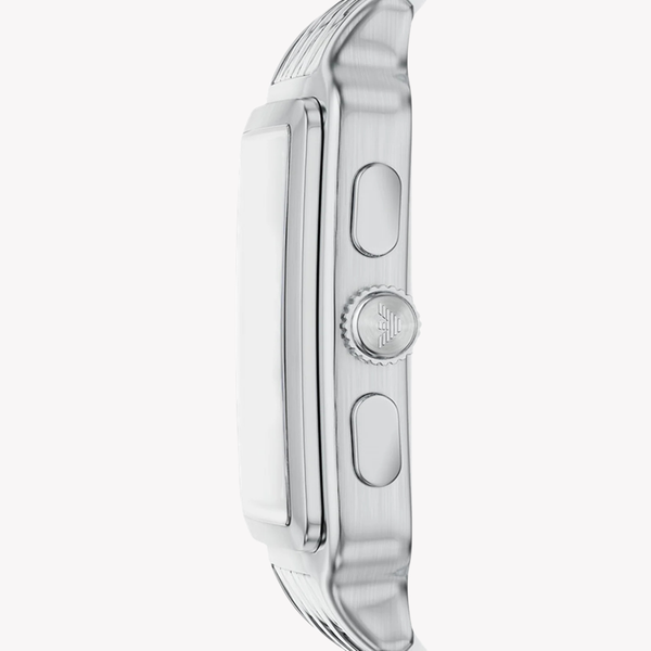 Emporio Armani Men's Silver Watch, Black Dial | AR11751