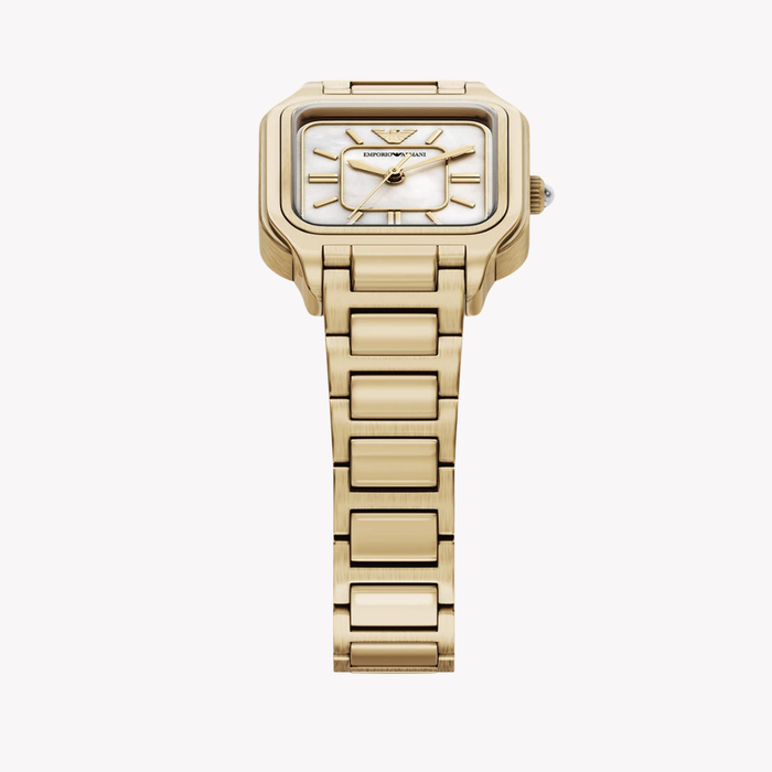 Emporio Armani Women's Gold Watch, Mother of Pearl Dial | AR11744