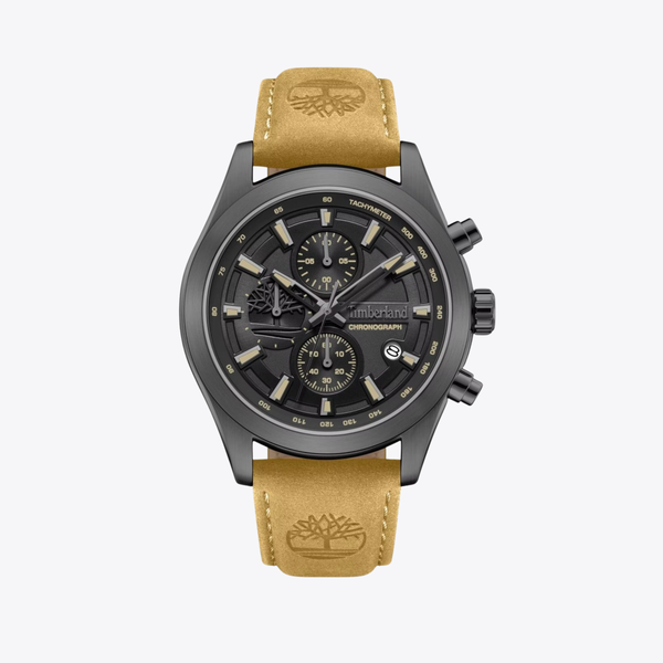 Timberland Men's Silver &  Brown Watch, Black Dial | TDWGF0095102