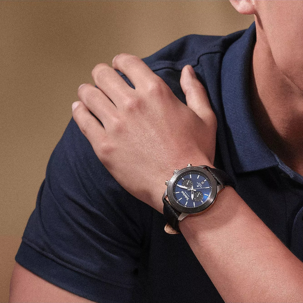 Timberland Men's Silver Watch, Blue Dial | TDWGF0075101