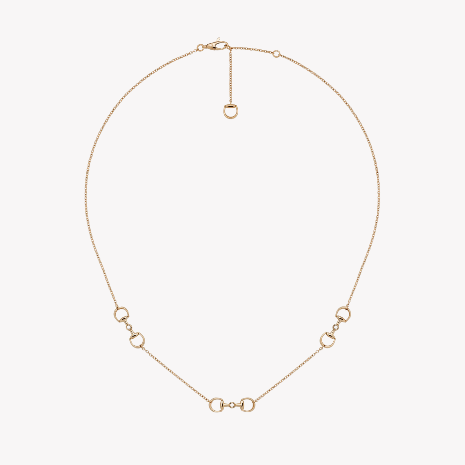 Gucci Women's Rose Gold Necklace, Horsebit Diamond Pendant | YBB837596001