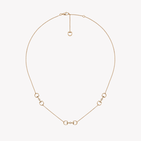 Gucci Women's Rose Gold Necklace, Horsebit Diamond Pendant | YBB837596001