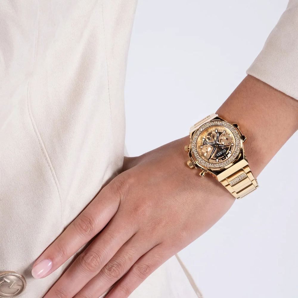 GUESS Women's Gold Watch, Gold Multi-function Dial | GW0552L2