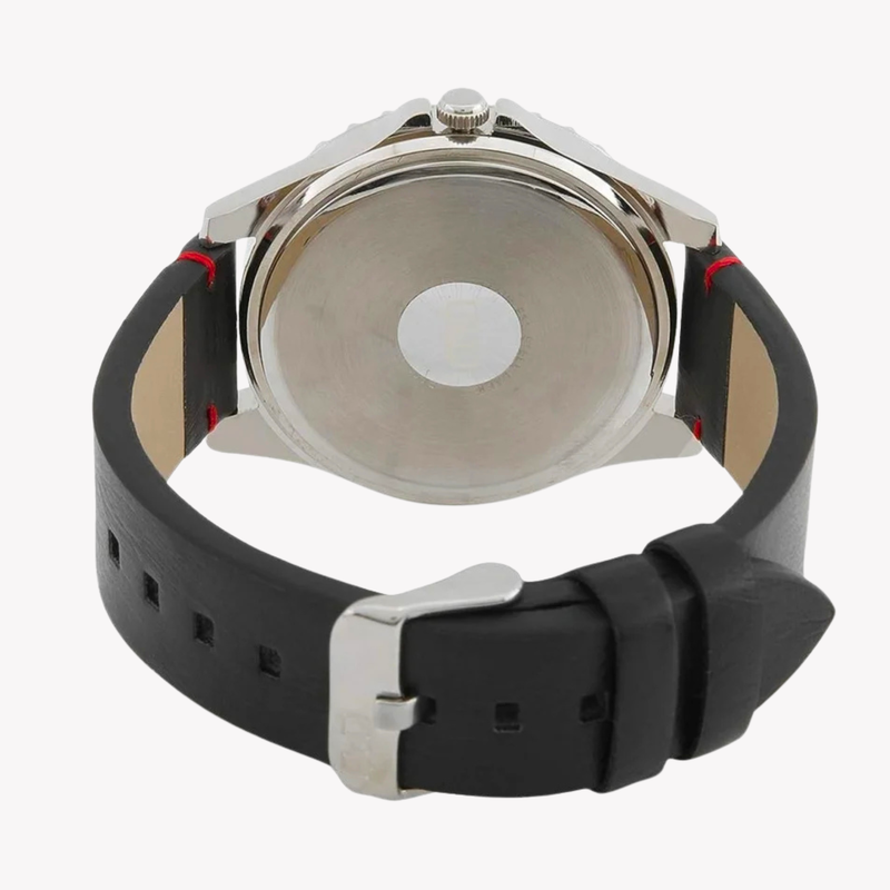 Q&Q Men's Silver Watch, Black Dial | A172J342Y