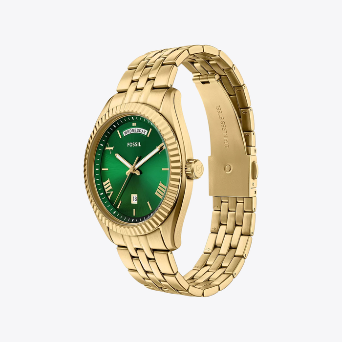 Campbell Three-Hand Day-Date Gold-Tone Stainless Steel Watch