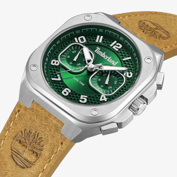 Timberland Men's Silver Watch, Green Dial | TDWGF0055002