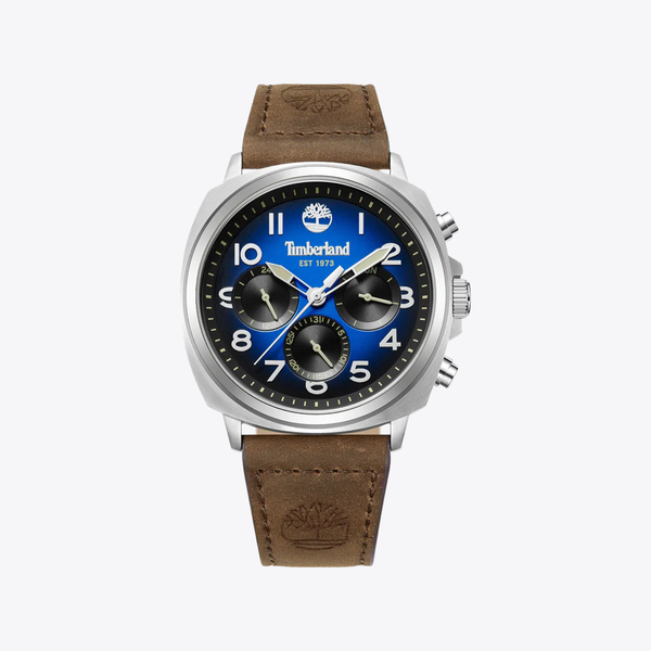 Timberland Men's Silver & Brown Watch, Blue Dial | TDWGB0042007