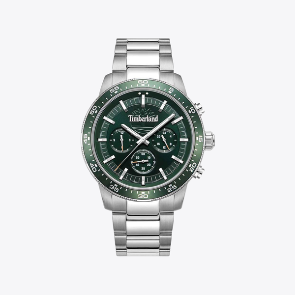 Timberland Men's Silver Watch, Green Dial | TDWGK0041301
