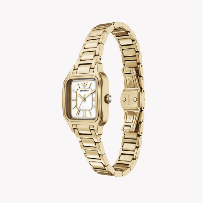 Emporio Armani Women's Gold Watch, Mother of Pearl Dial | AR11744