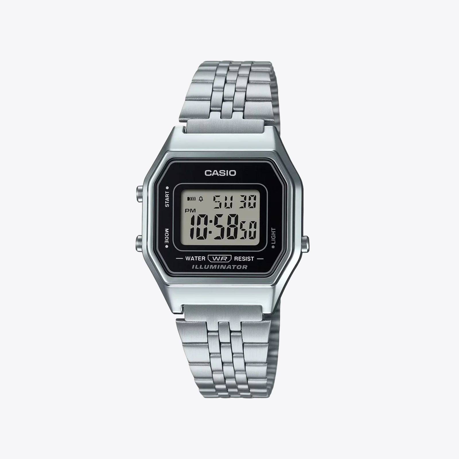 Casio Unisex Silver Unisex Watch, Black Digital Dial | LA-680WA-1DF