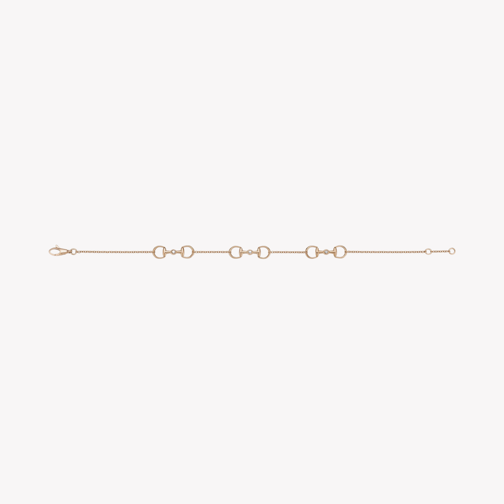 Gucci Women's Rose Gold Bracelet, Diamond Horsebit | YBA837594001