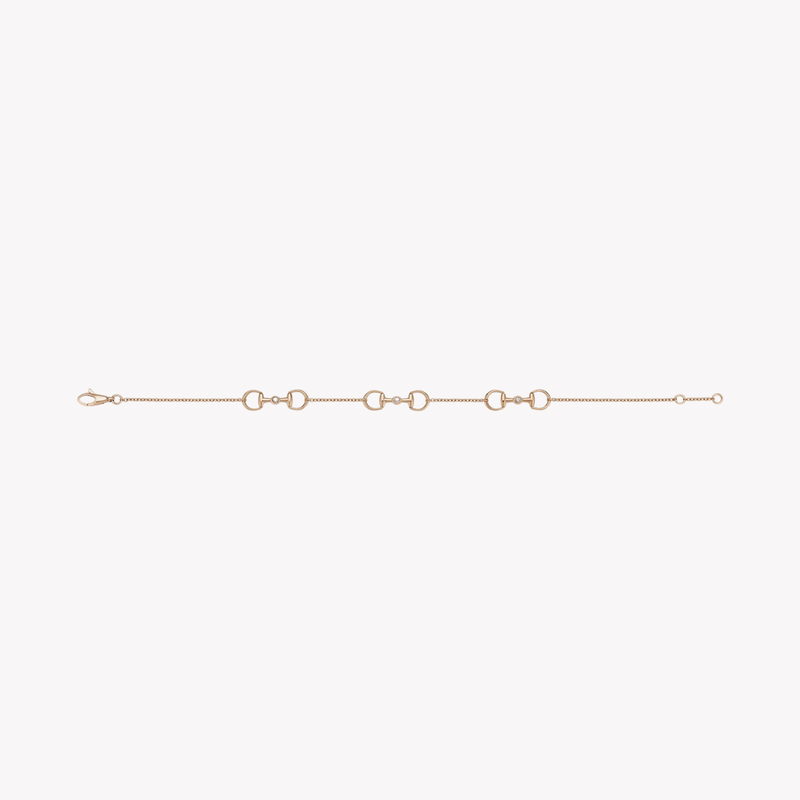 Gucci Women's Rose Gold Bracelet, Diamond Horsebit | YBA837594001
