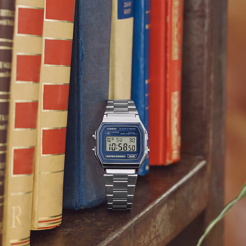 Casio Unisex Silver Unisex Watch, Blue Digital Dial | A158WEA-2EF