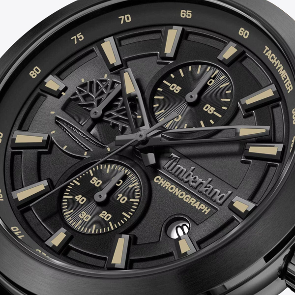 Timberland Men's Silver &  Brown Watch, Black Dial | TDWGF0095102