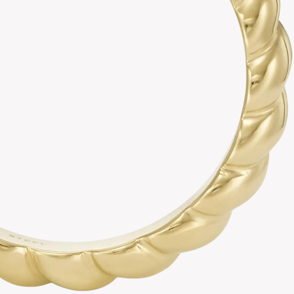 Fossil Women's Gold-Tone Ring, Vintage Twist with Crystals | JF04171710503