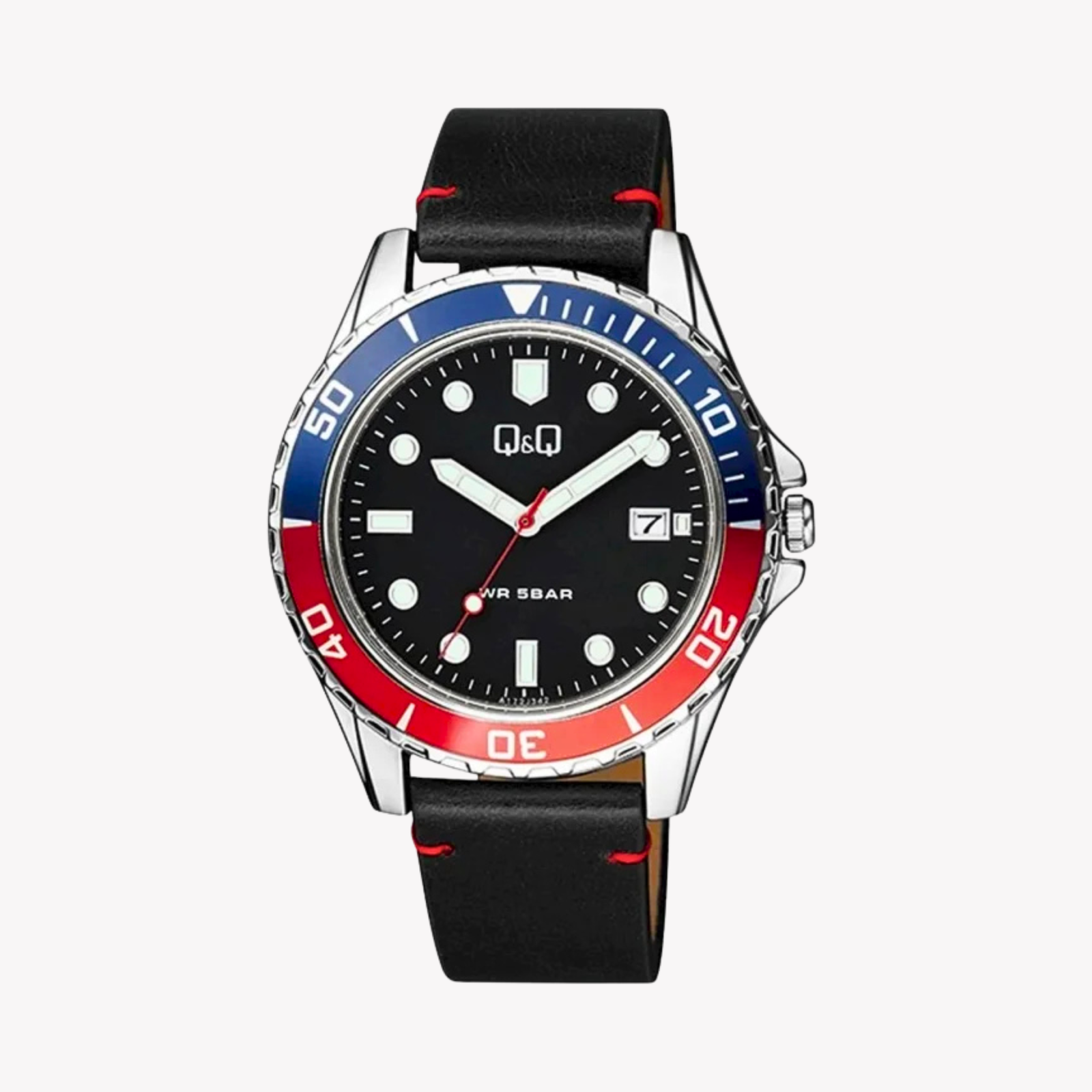 Q&Q Men's Silver Watch, Black Dial | A172J342Y