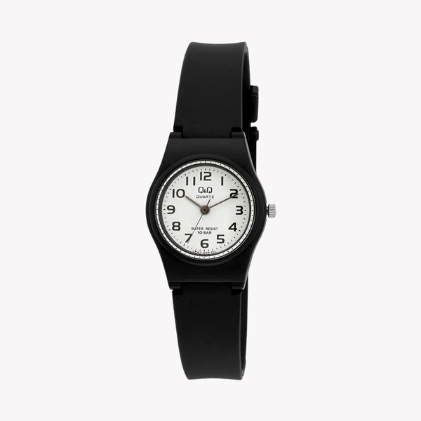 Q&Q Women's Black Women's Watch, White Dial | VP47J005Y