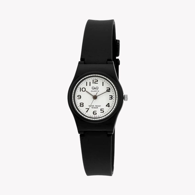 Q&Q Women's Black Women's Watch, White Dial | VP47J005Y