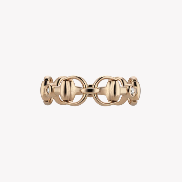Gucci Women's Rose Gold Ring, Horsebit Diamond Detail | YBC837587001