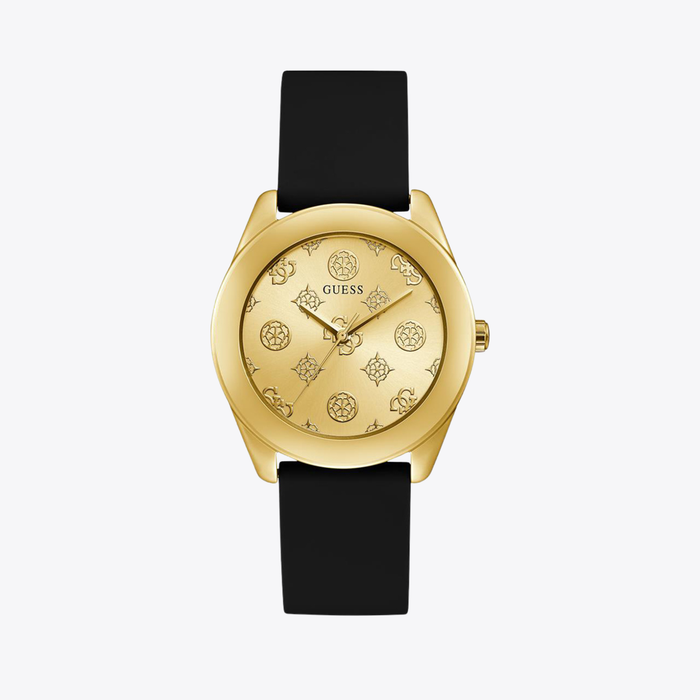 Guess Women's Gold Watch, Gold Peony Logo Dial | GW0107L2