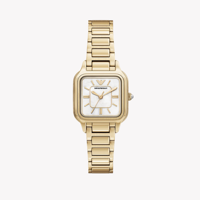 Emporio Armani Women's Gold Watch, Mother of Pearl Dial | AR11744
