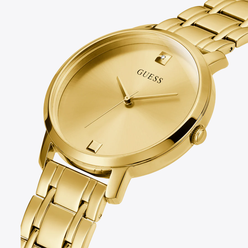 GUESS Women's Gold Watch, Gold Dial with Diamond Marker | W1313L2