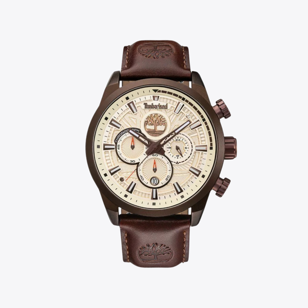 Timberland Men's Brown Watch, Beige Dial | TDWGQ00949X1