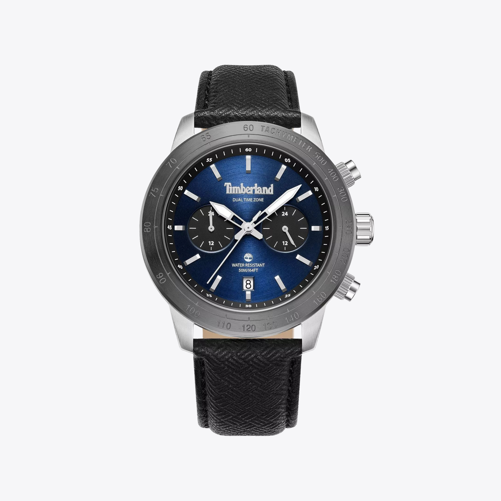 Timberland Men's Silver Watch, Blue Dial | TDWGF0075101